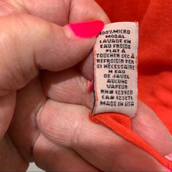 NEW La made tee orange long sleeve high low front pockets size XS - Picture 9 of 13